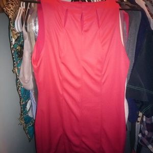 Red fitted midi dress